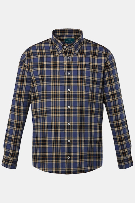 Boston Park Karo-Flanellhemd, Langarm, Buttondown-Kragen, Comfort Fit, bis 8 XL