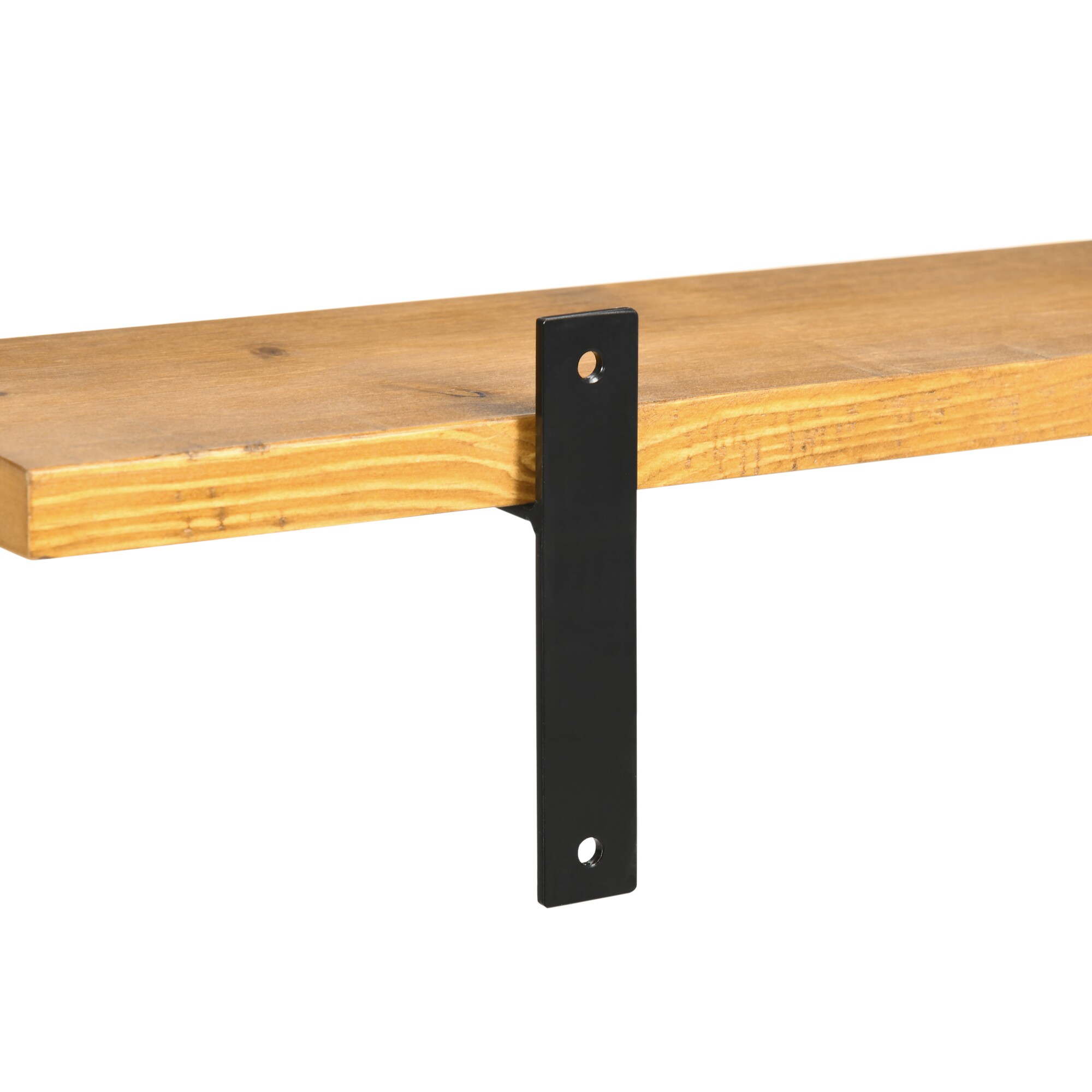 HOMCOM Wandregal mit Holzrahmen braun 90L x 15B x 2,5H cm