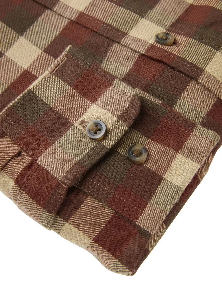 Chevalier Men's Heron Flannel Shirt Holly Green Checked