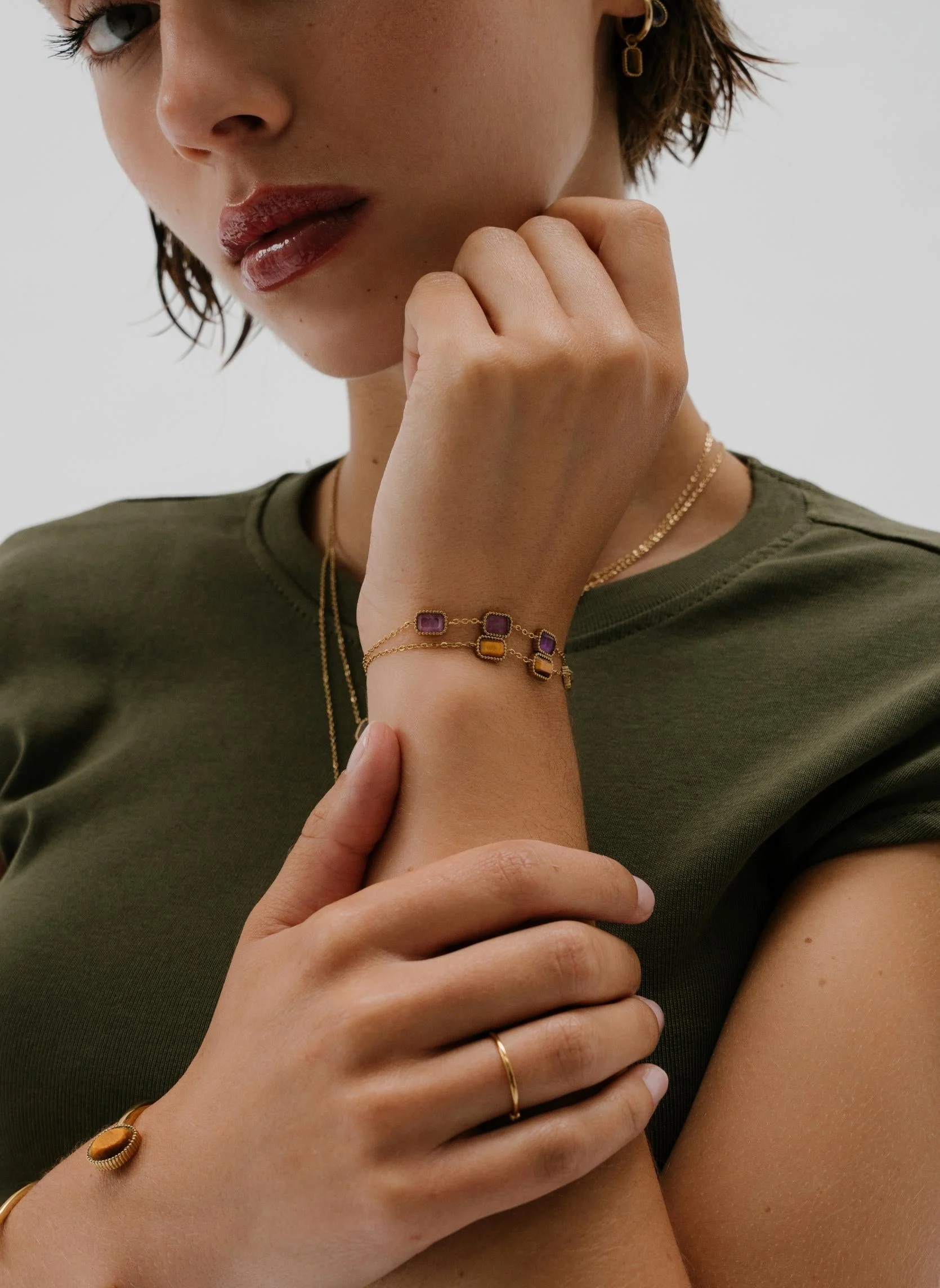 EURYBIE - Bracelet chaîne eurybie | Marron