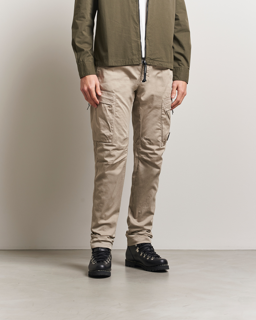 C.P. Company Satin Stretch Cargo Pants Beige