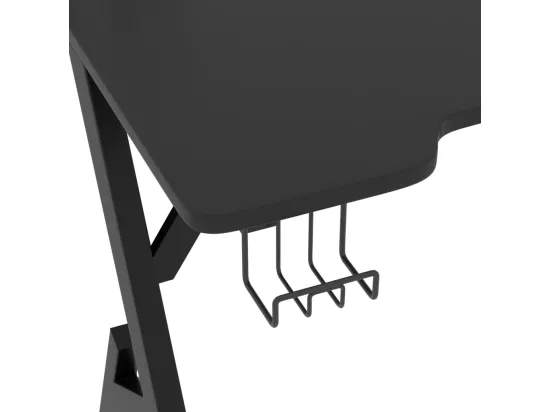 Bureau de jeu avec pieds en forme de Y Noir 90x60x75 cm