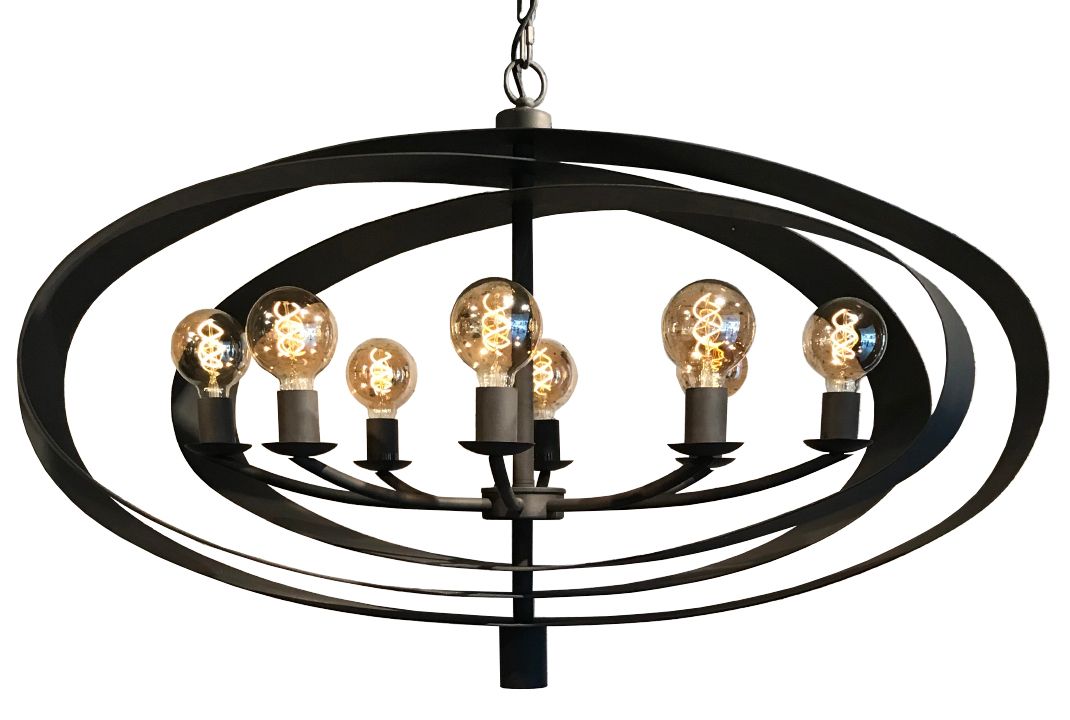 Hanglamp - industrial dark | LB019-8+1 Malibu  | Leclercq & BouwmanB120 x D65 cm