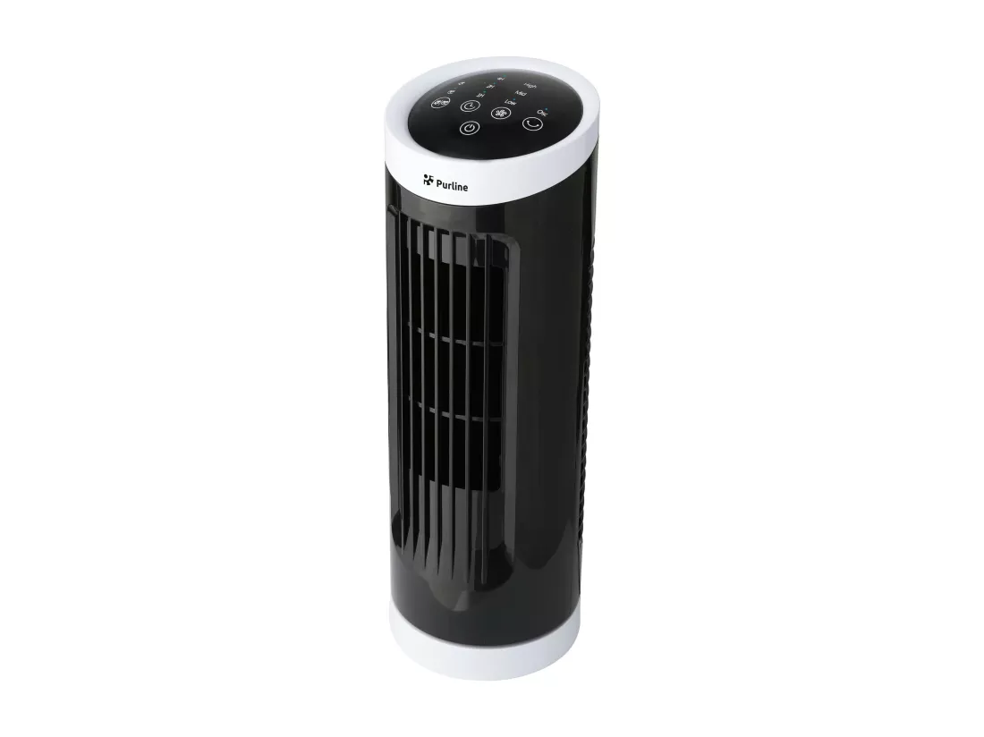 Ventilateur tour compact rotatif noir