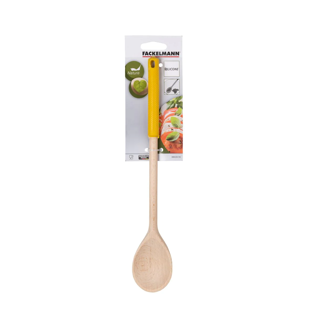 Cuillère de cuisine en bois avec manche en silicone coloré Wood Editio