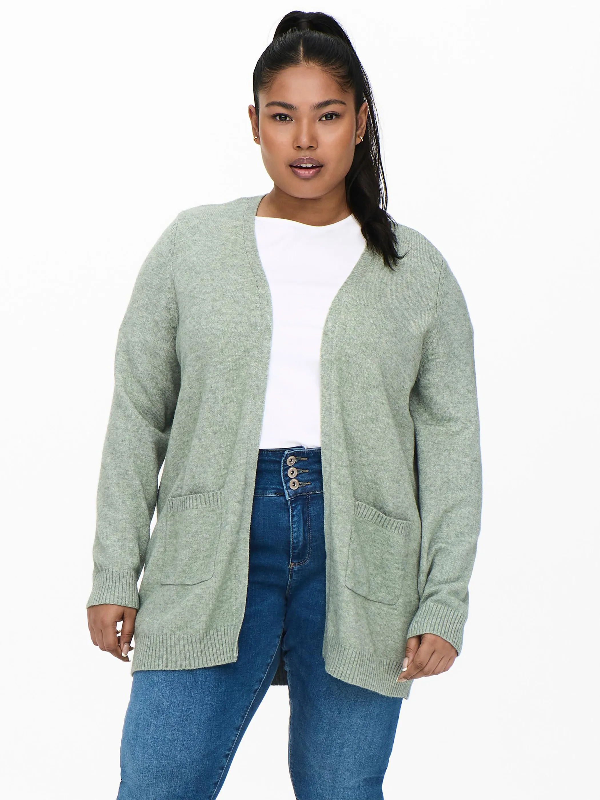 Only Carmakoma CARESLY L/S OPEN CARD Strickjacke