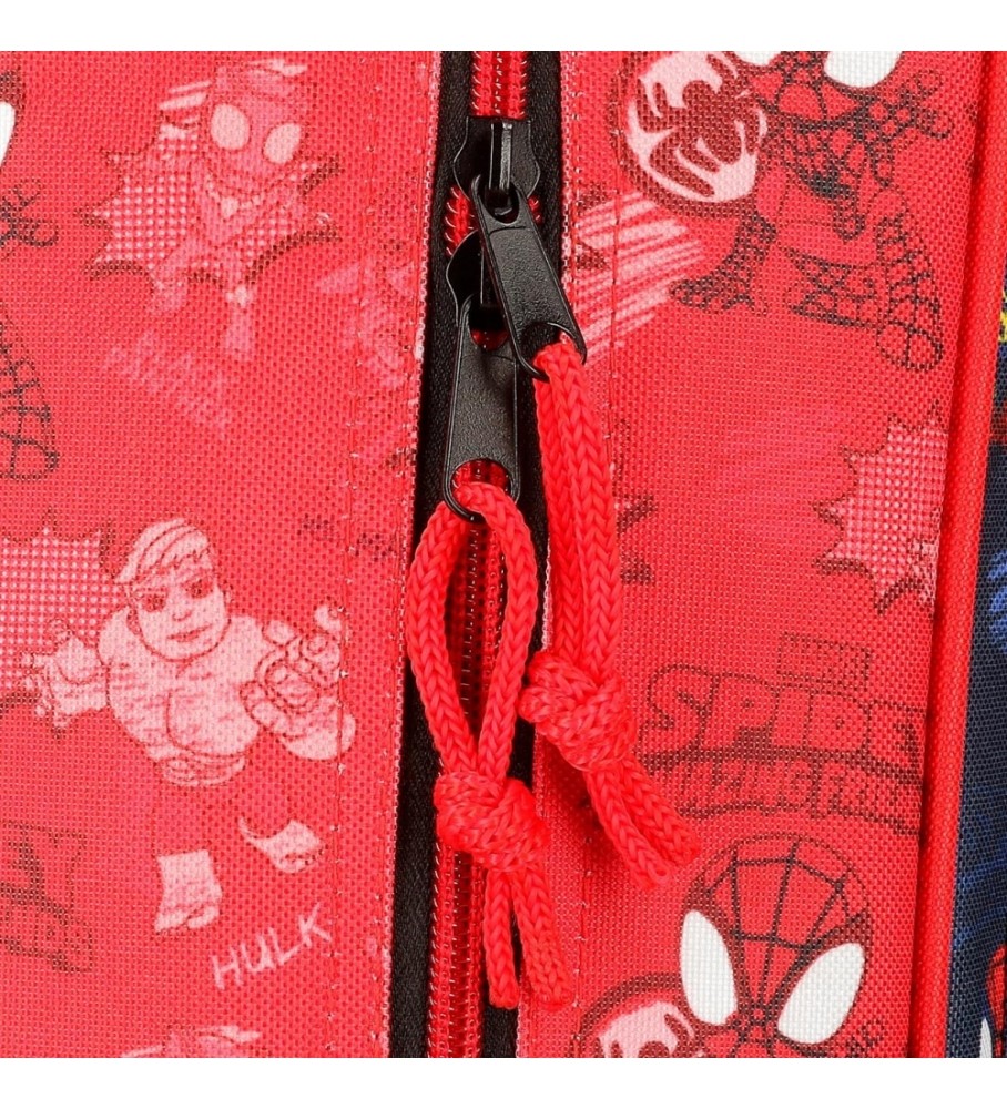 Mochila Joumma Go Spidey adaptável vermelha - 23x28x10cm -