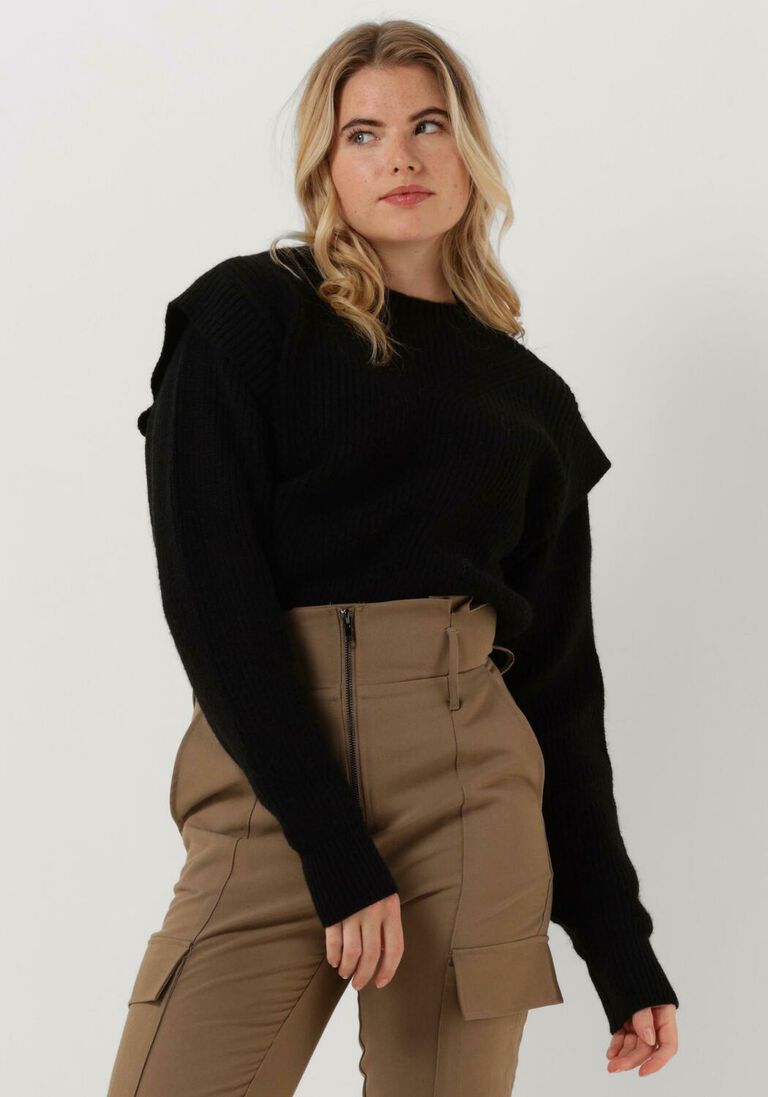 COLOURFUL REBEL zwarte colourful rebel trui toby sleeve detail knitwear sweater