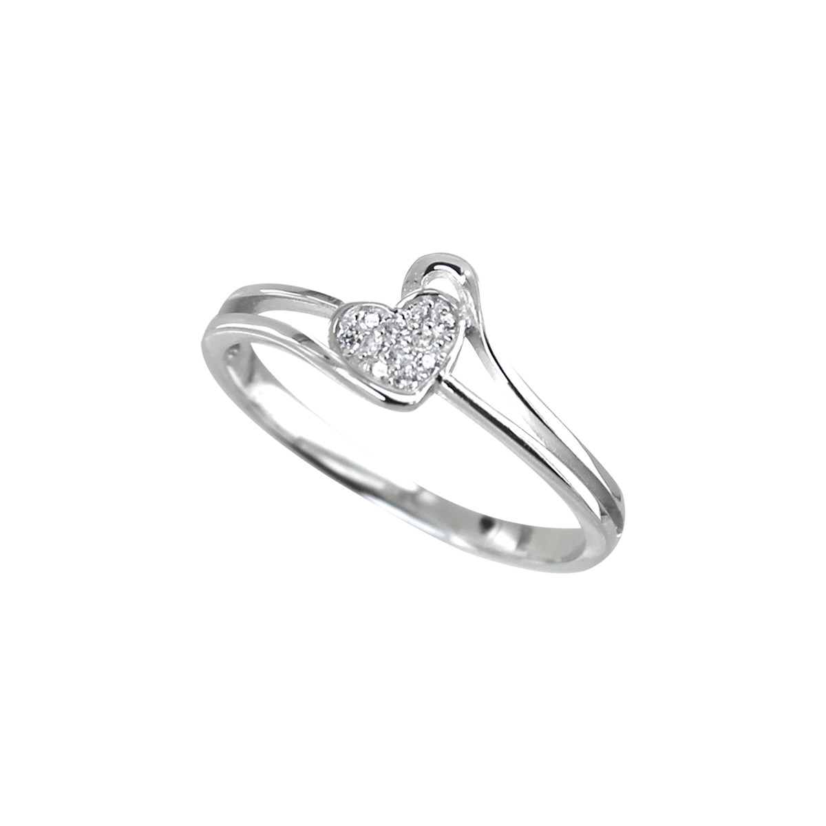 Bague argent 925 rhodié et oxyde de zirconium