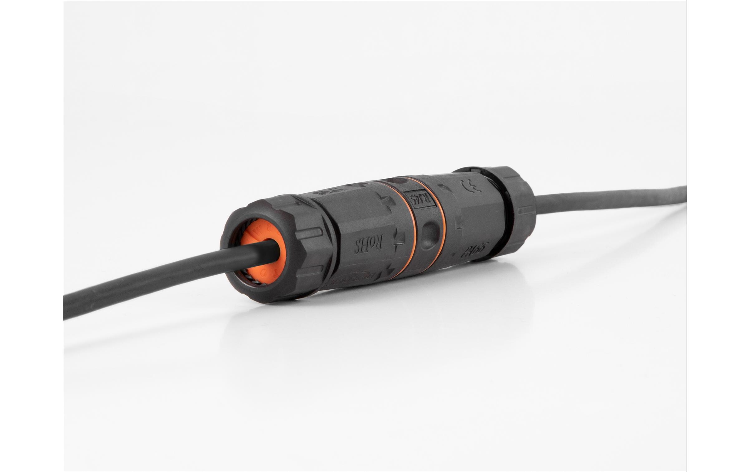 Kupplung LSA – LSA, Cat.6A, IP68, Schwarz 1 StückDelock Kabelverbinder LSA zu LSA Cat.6A IP68 wasserfest schwarz