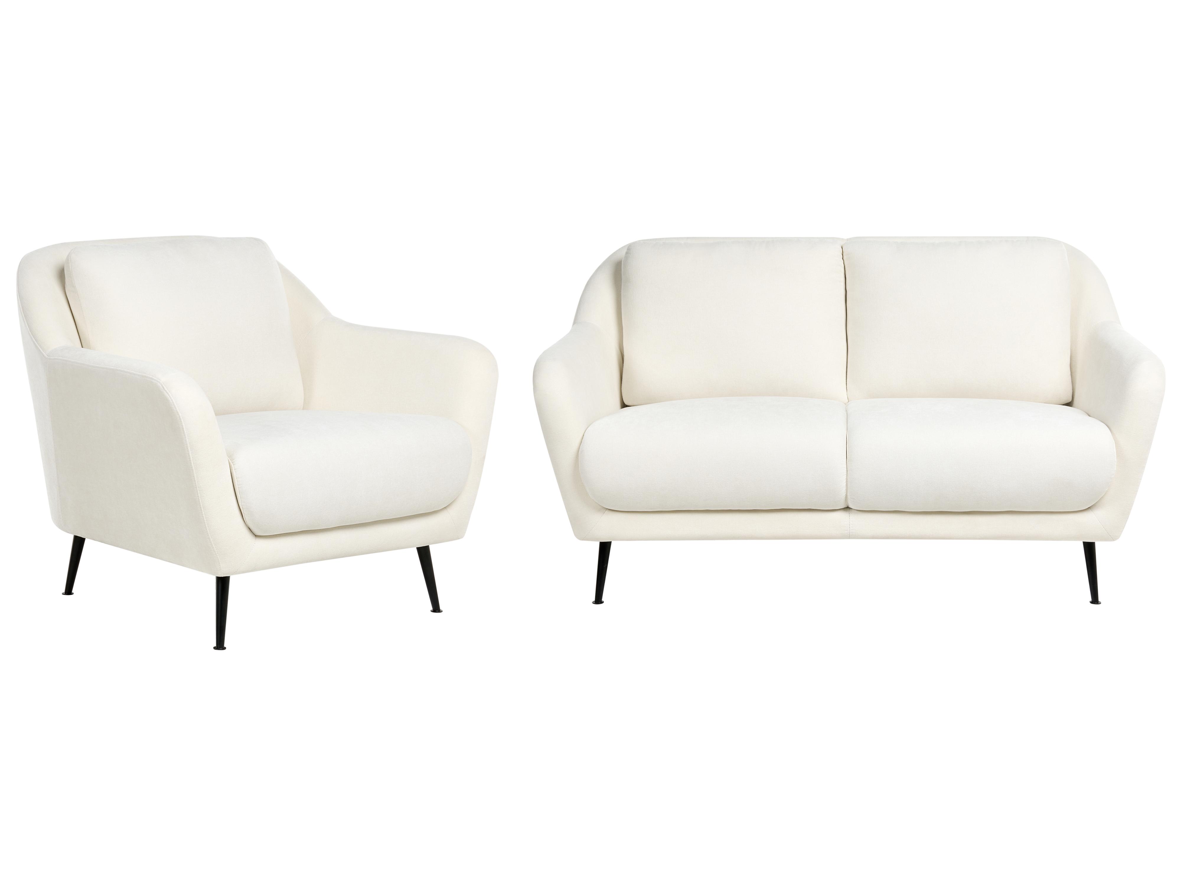 Bankenset 3-zits EIBY Chenille Wit