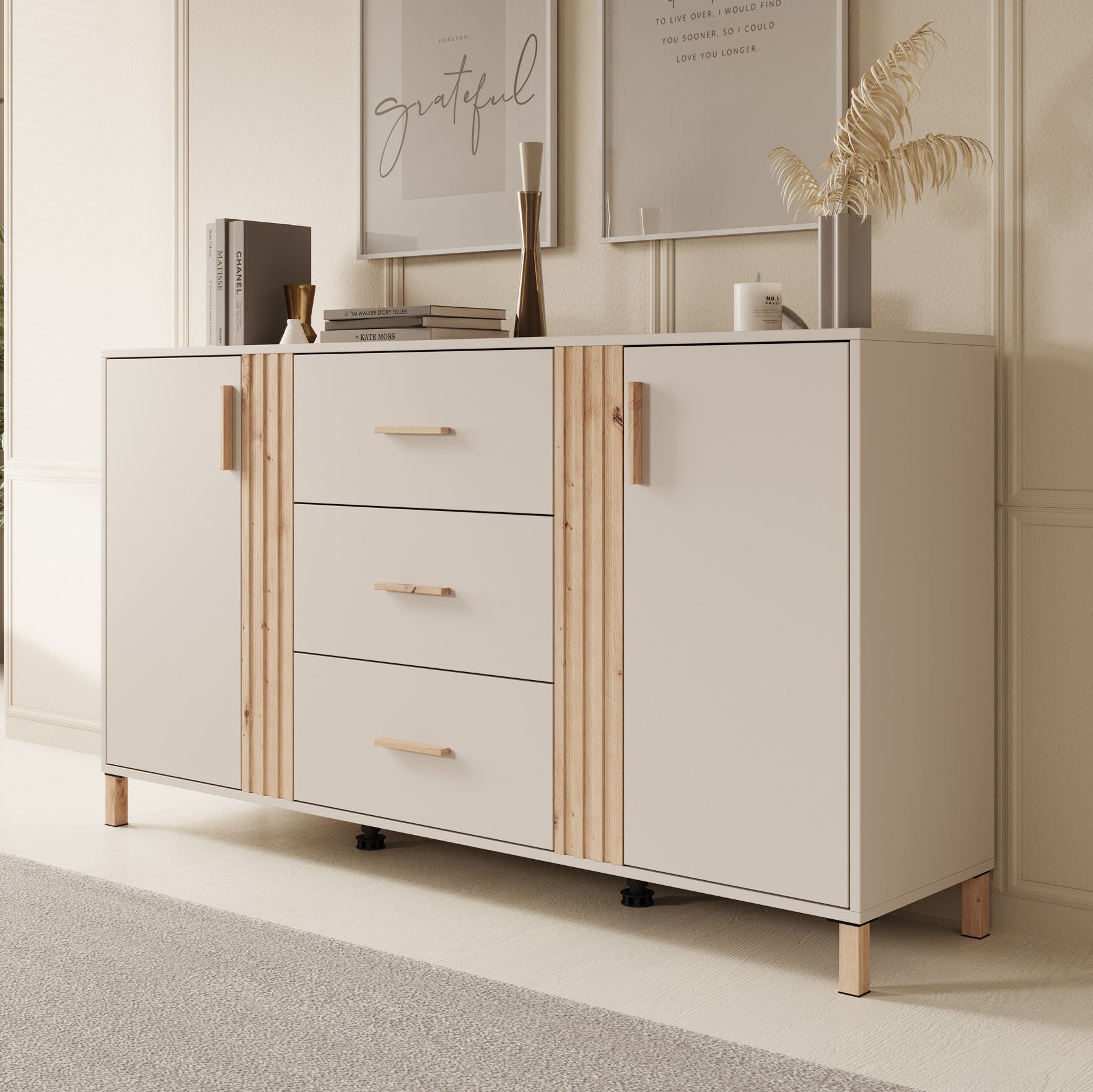 Bahia - Dressoir - Beige - 163x40x90 cm