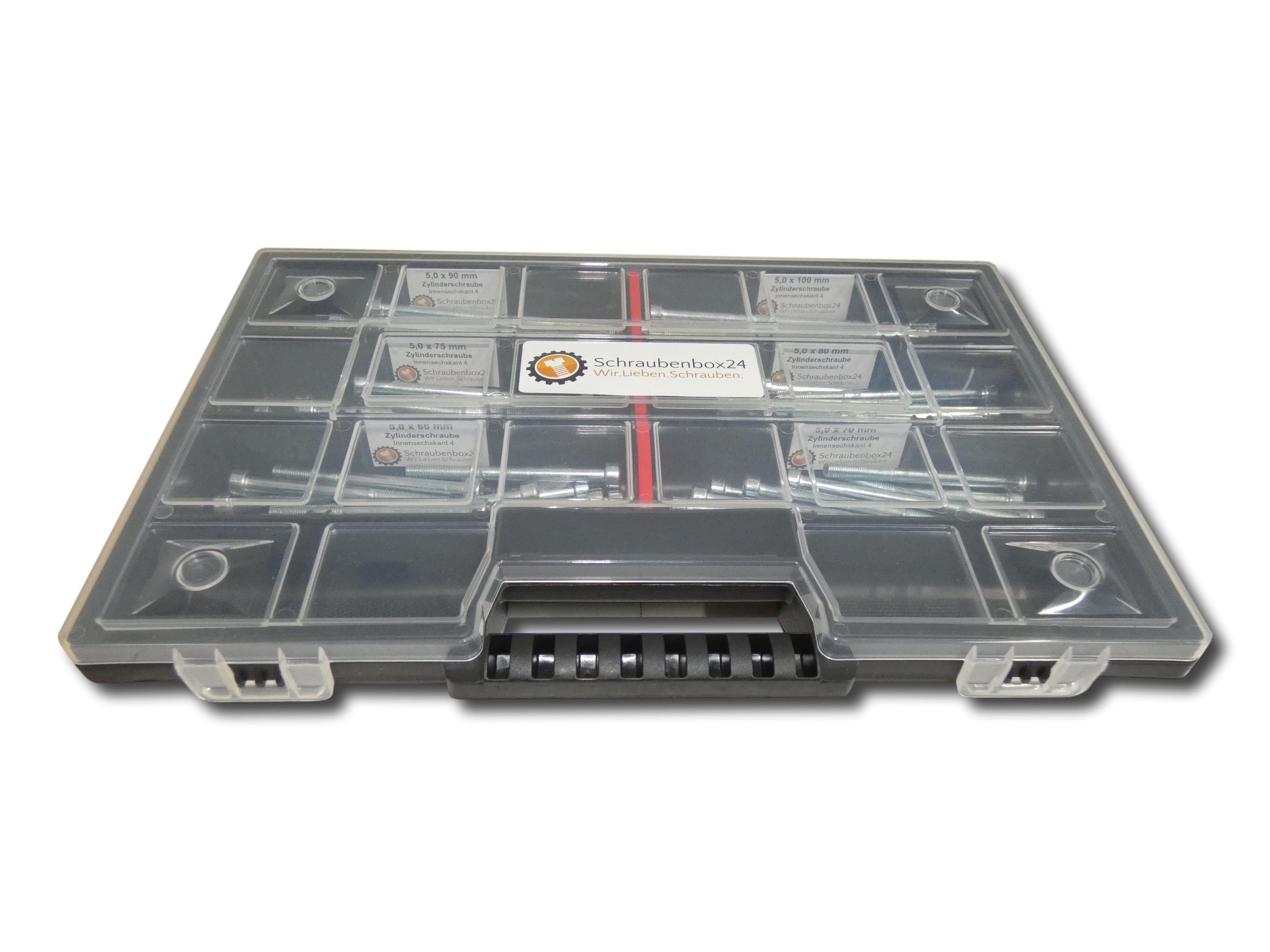 90 tlg Zylinderschrauben SortimentM5 // 65mm-100mm Schrauben Set Schraubenbox DIN 912/ISO4762 Bolzen Vollgewindeschrauben Maschinenschrauben Gewindeschrauben Zylinderkopfschrauben