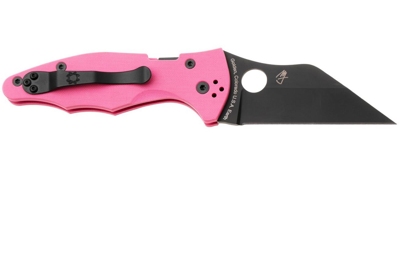 Spyderco Yojimbo 2 C85GPNBKP2, Living Beyond Breast Cancer Sprint Run, Black CPM S30V, Pink G-10 zakmes, Michael Janich design