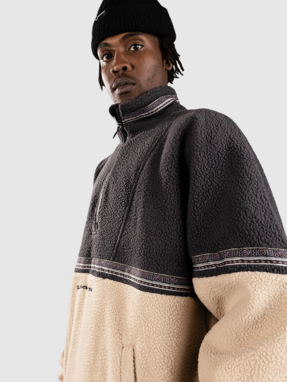 Quiksilver Take Us Back Block Polar Half-Zip Fleece plaza taupe
