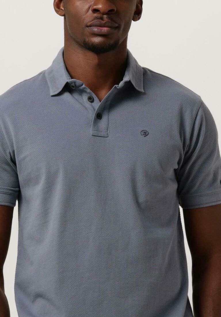 CAST IRON blauwe cast iron polo short sleeve polo popcorn