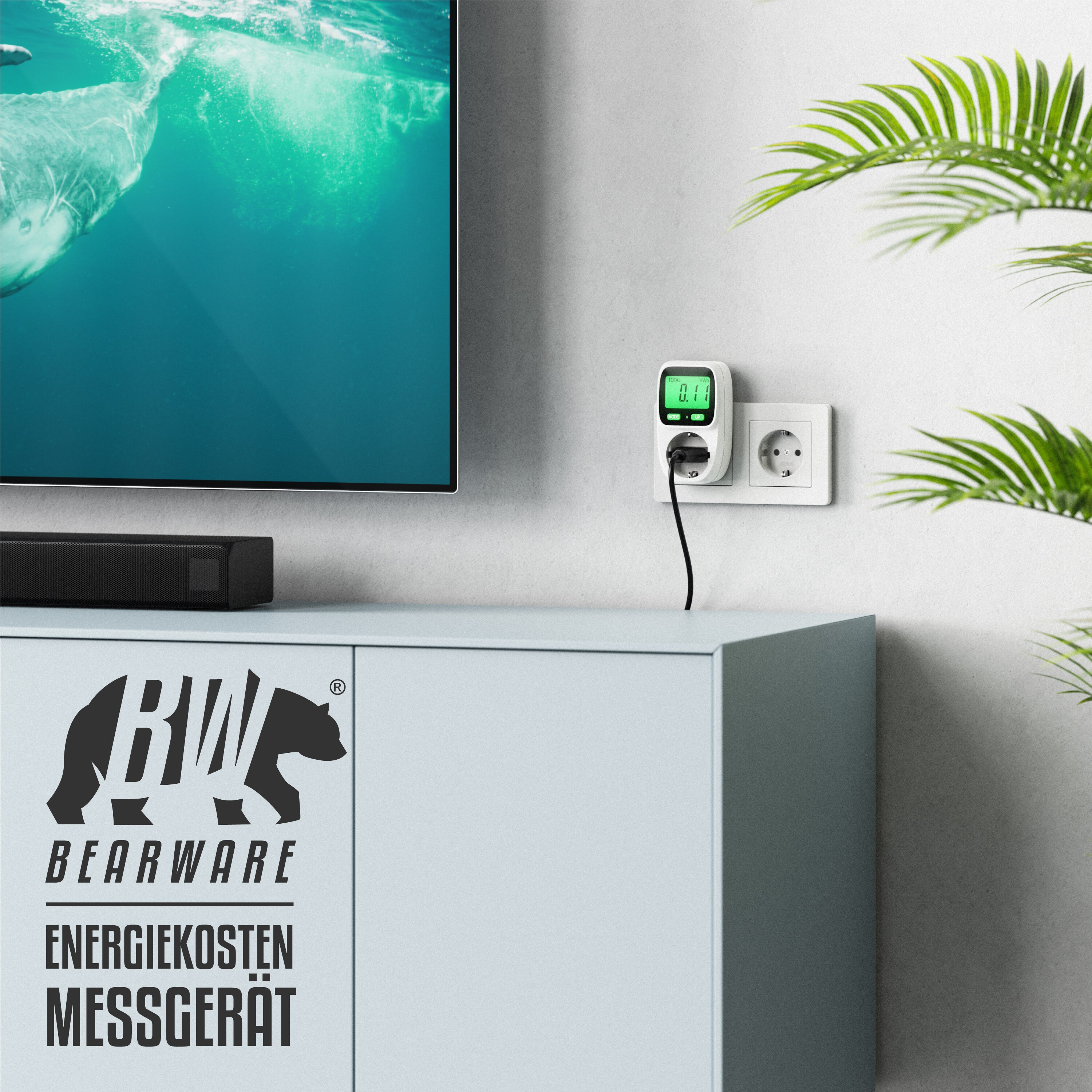 BEARWARE - Energiekostenmessgerät Stromkostenmessgerät Stromverbrauchszähler - Standby Verbrauchsmessung ab 0,2W - effektive Kostenüberwachung - 3680W