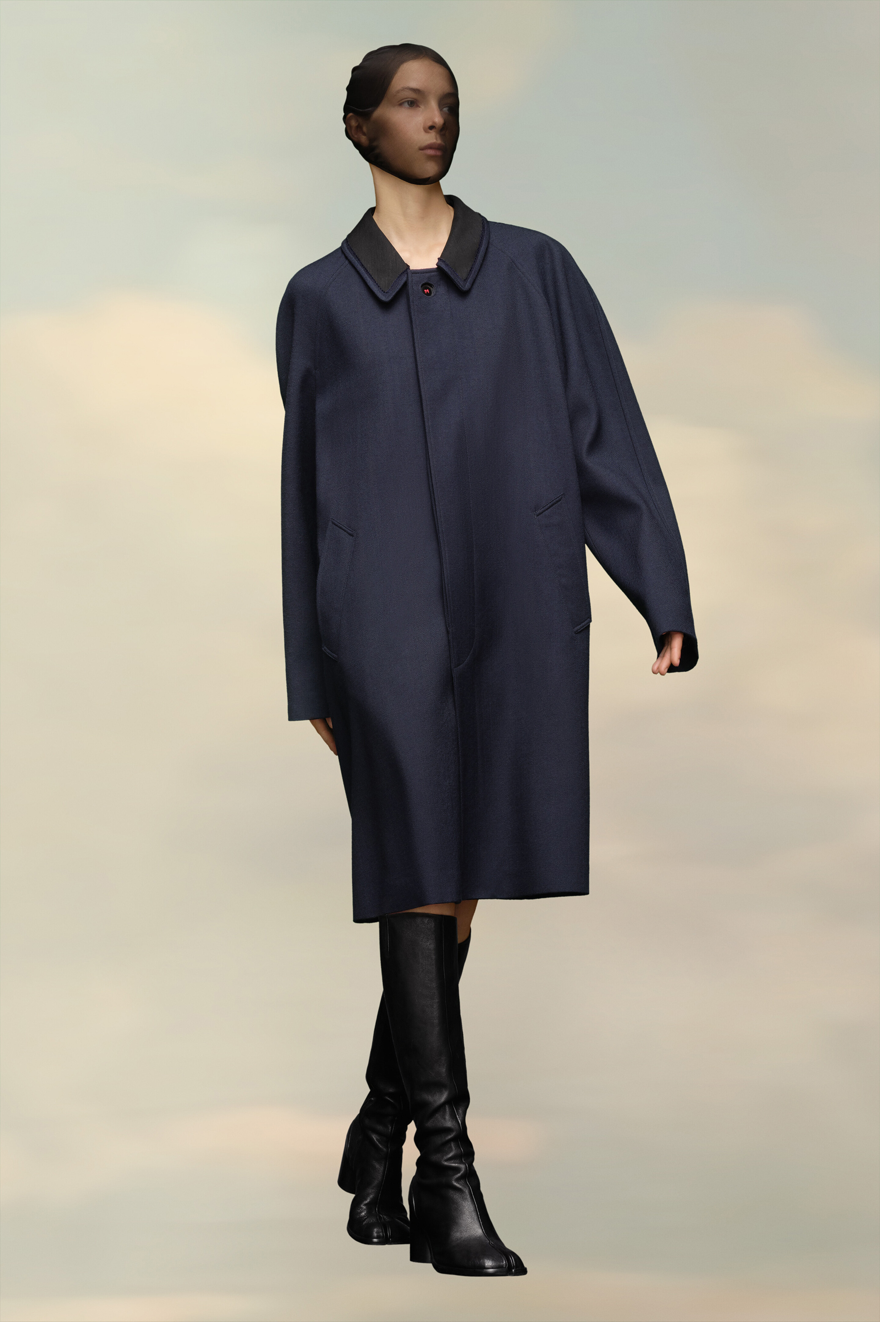 Manteau longueur genou Bleu Navy
