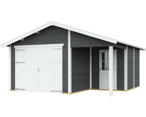 SKAN enkele garage, hout, Varberg 2, 540 x 585 cm, leisteen