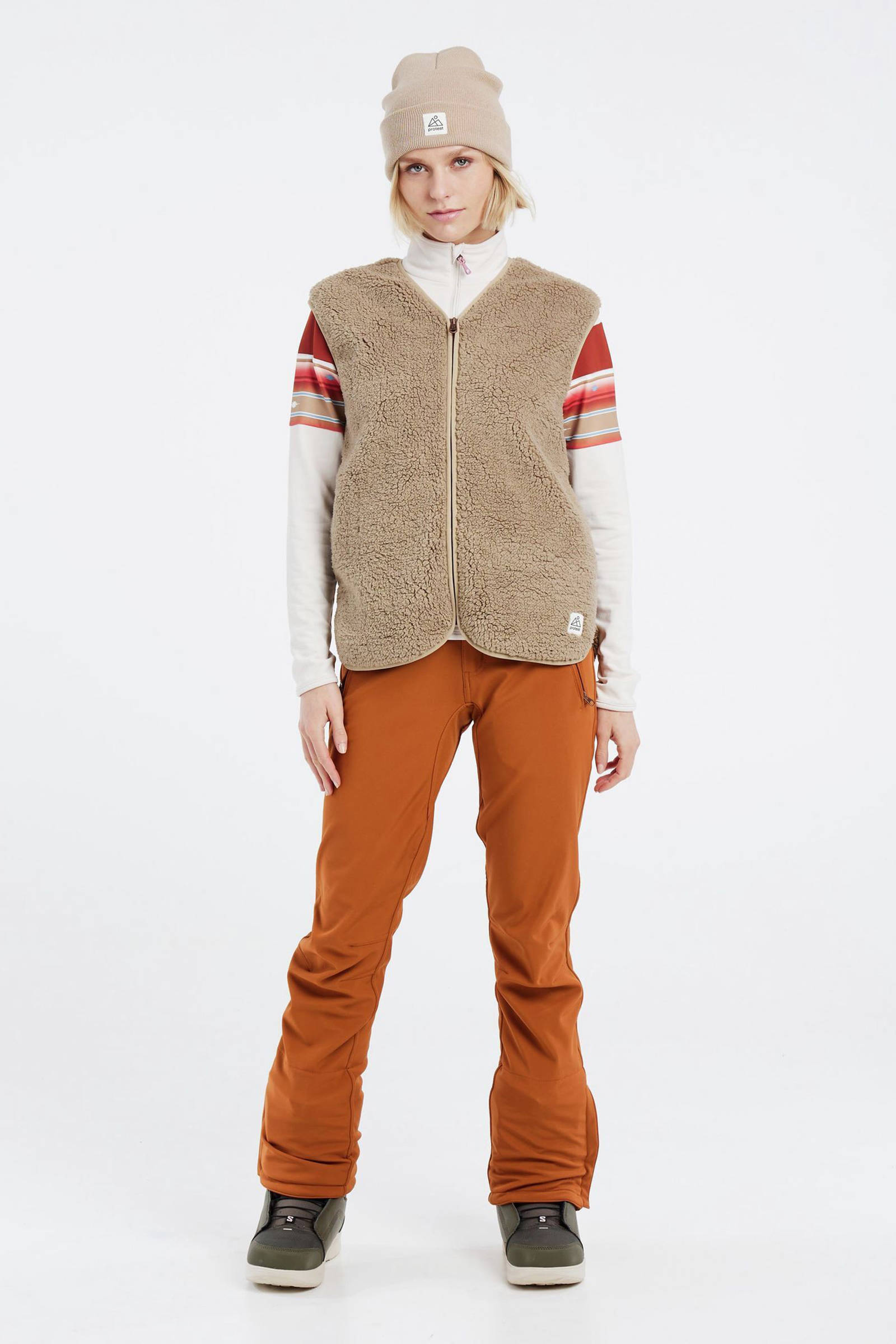 Protest teddy bodywarmer Prtgela beige