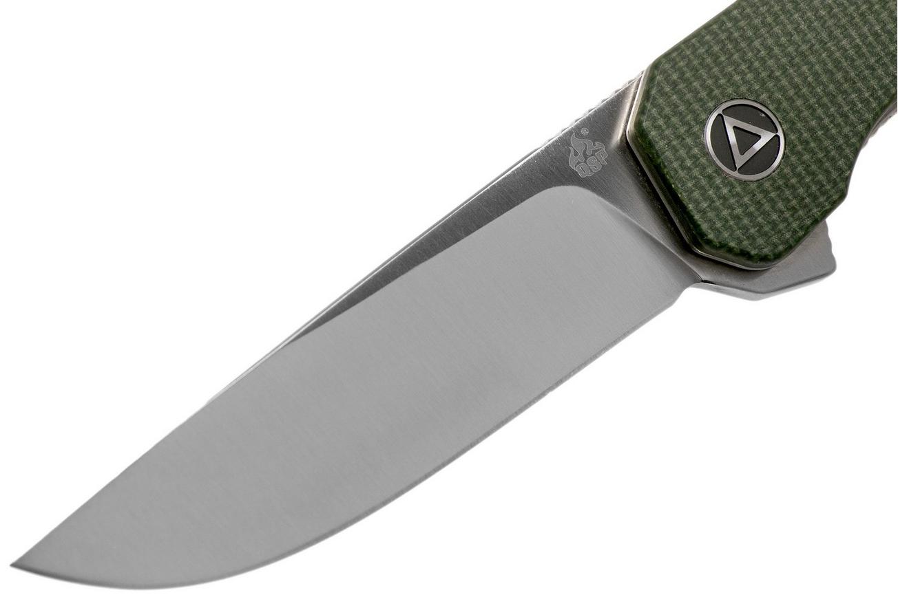 QSP Knife Osprey QS139-C Green Micarta, Satin, zakmes