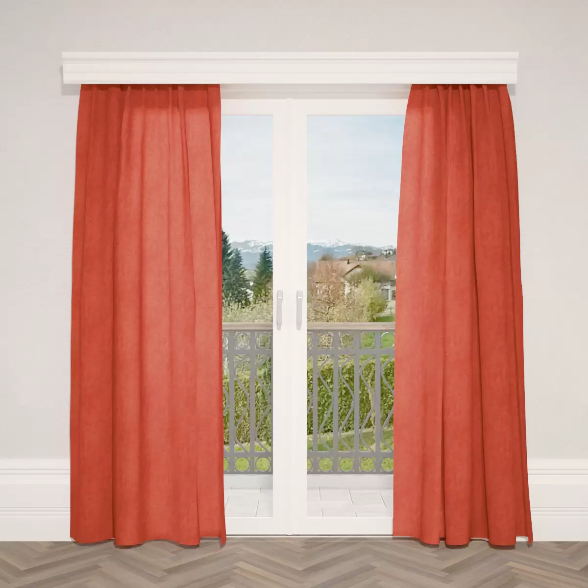 Nachtvorhang Marmor Rot
