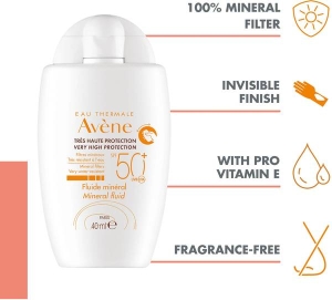 AVENE Sonnenfluid mineralisch SPF 50+, 40 ml