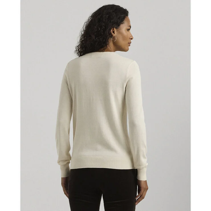 Lauren Ralph Lauren COTTON MODAL-LS SWEATER Mascarpone cream