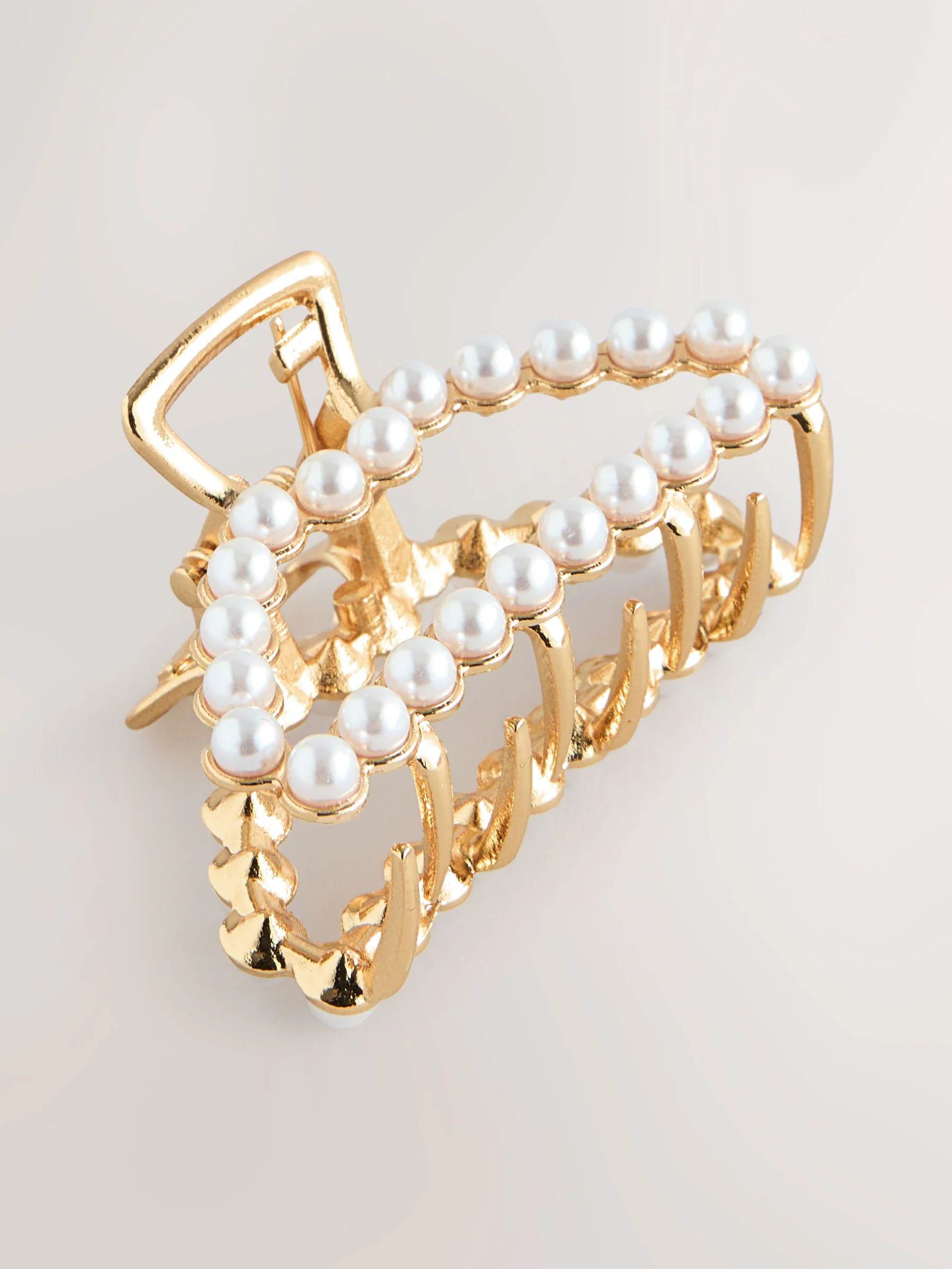 Goudkleurig - Mini Faux Pearl Claw Clip