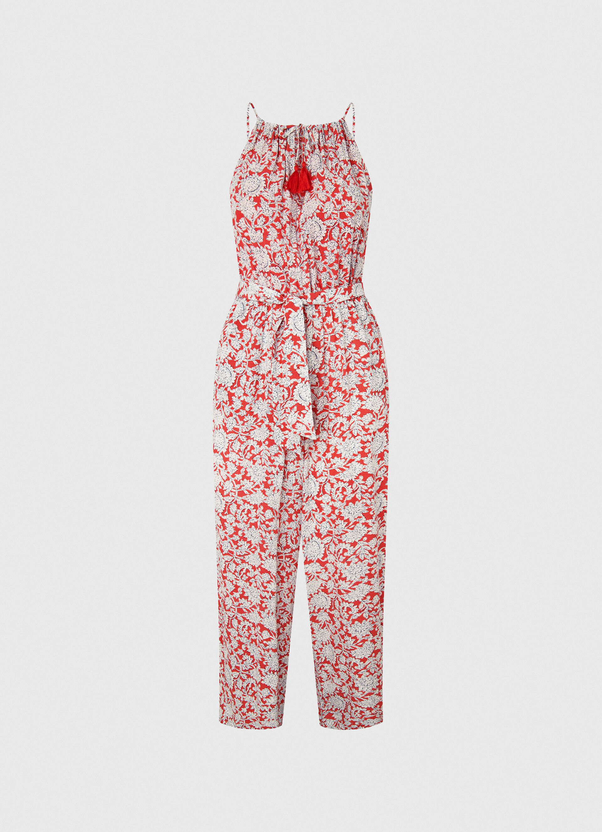 Macacão com estampa floral - Multicolorido