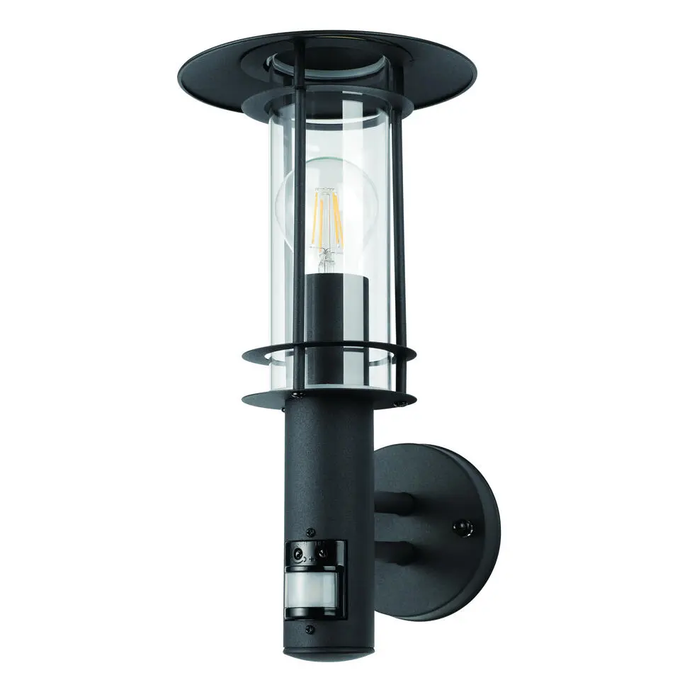 EGLOLisio 1Wandlamp - E27 - Sensor-RVS - Zwart