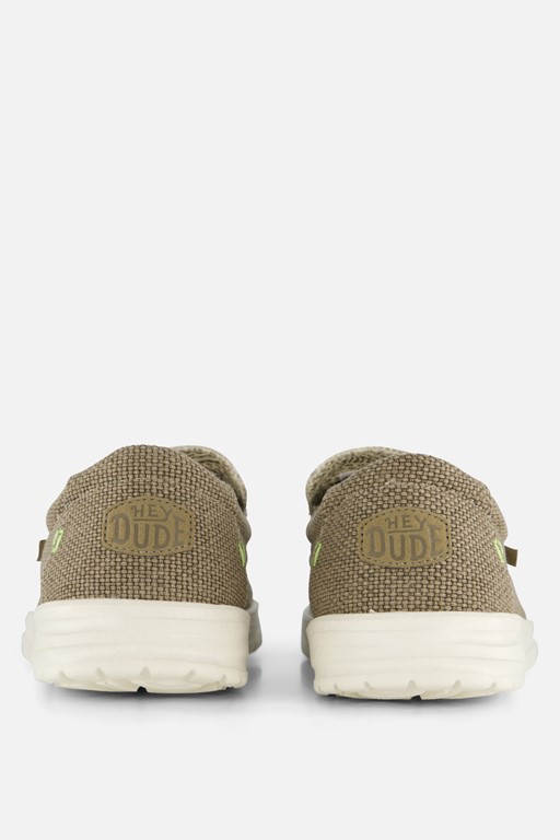 HEYDUDE Mikka Braided Instappers groen Canvas