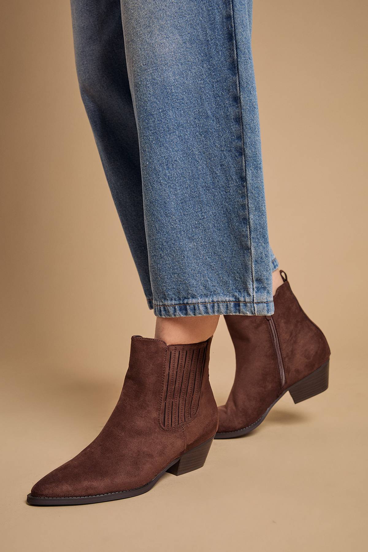 Oasis Bottines Western Debbie en Synthétique avec Soufflet Recouvert