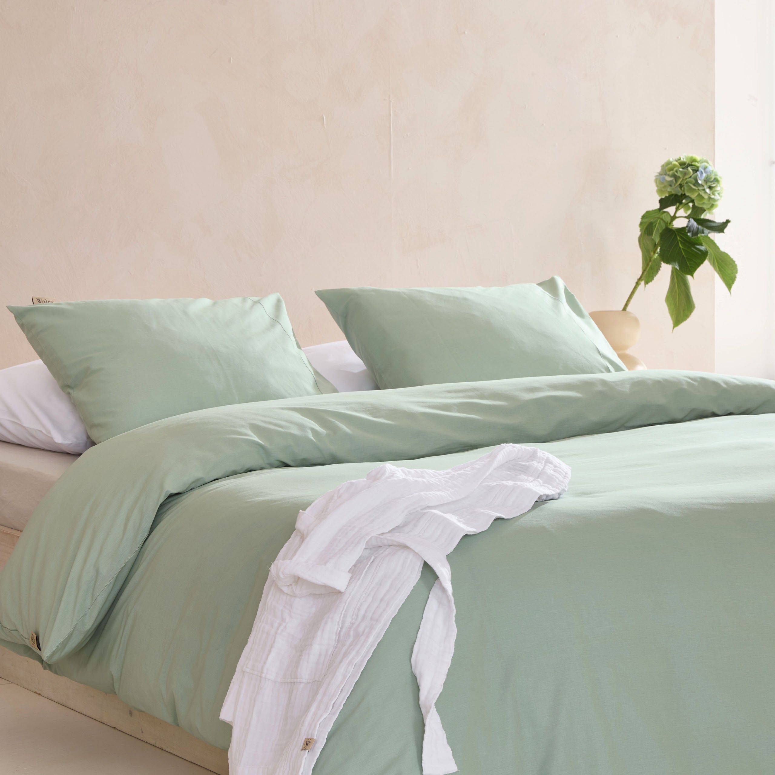 Walra Remade Uni Essence Dekbedovertrek 240 x 220 cm - Groen