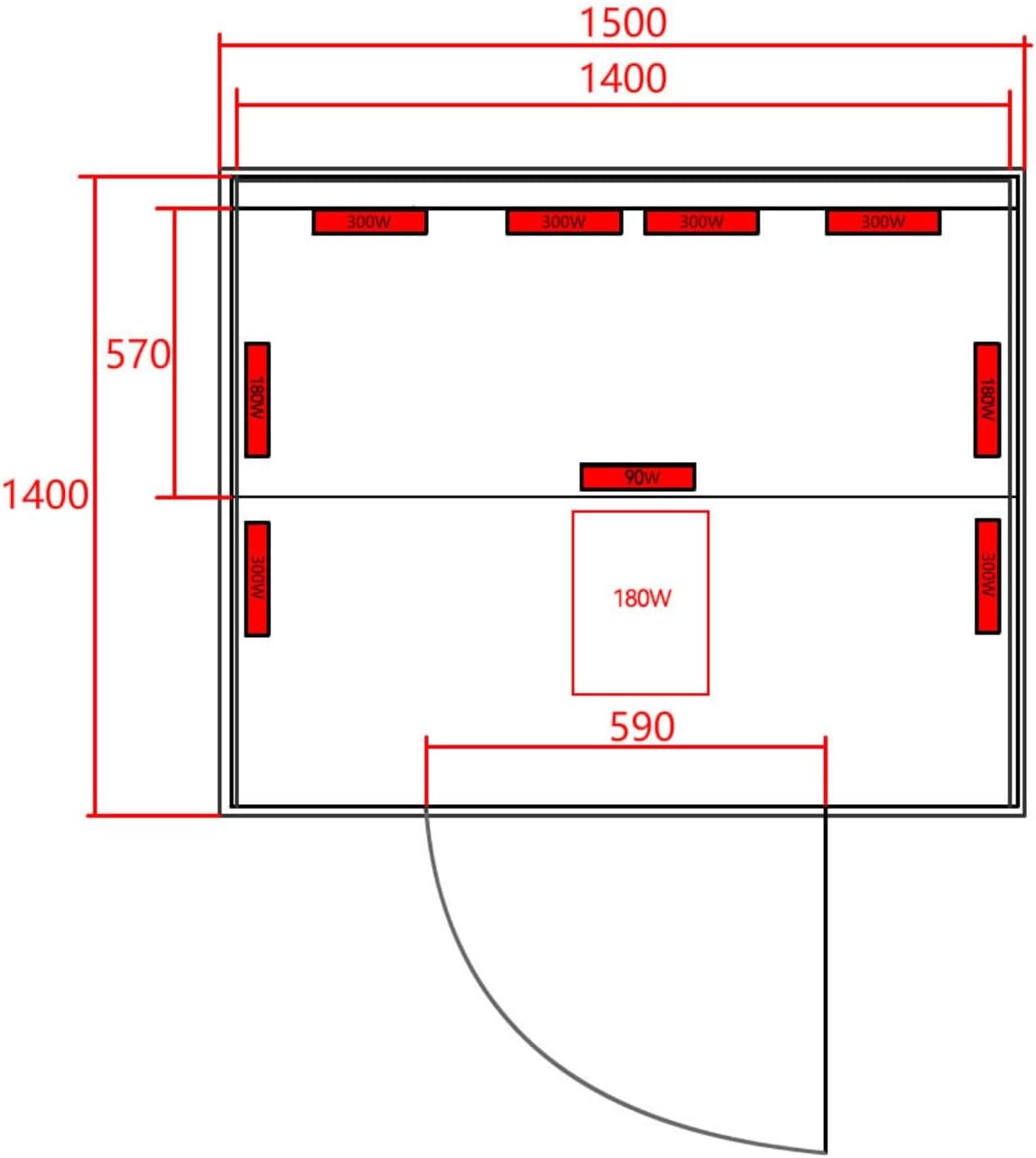 Infrarotkabine Infrarotsauna Oslo für 2 Personen, Mit Farblichttherapie, MP3 Player inkl. Bluetooth, Leselicht, 2 Lautsprecher, 8 Vollspektrumstrahler, 2 Carbon Heizplatten