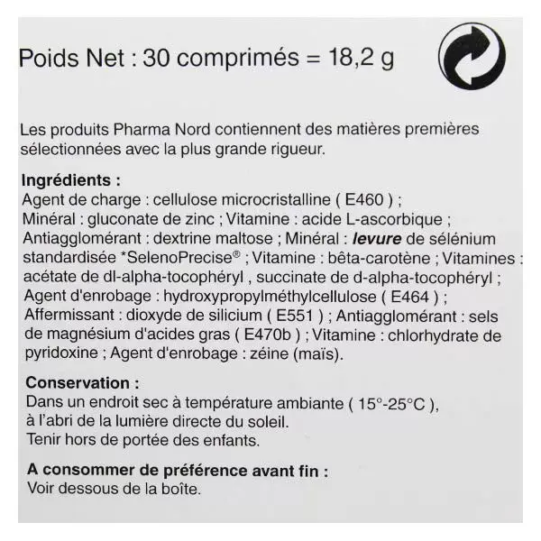 Pharma Nord Selênio + Zinco 30 comprimidos