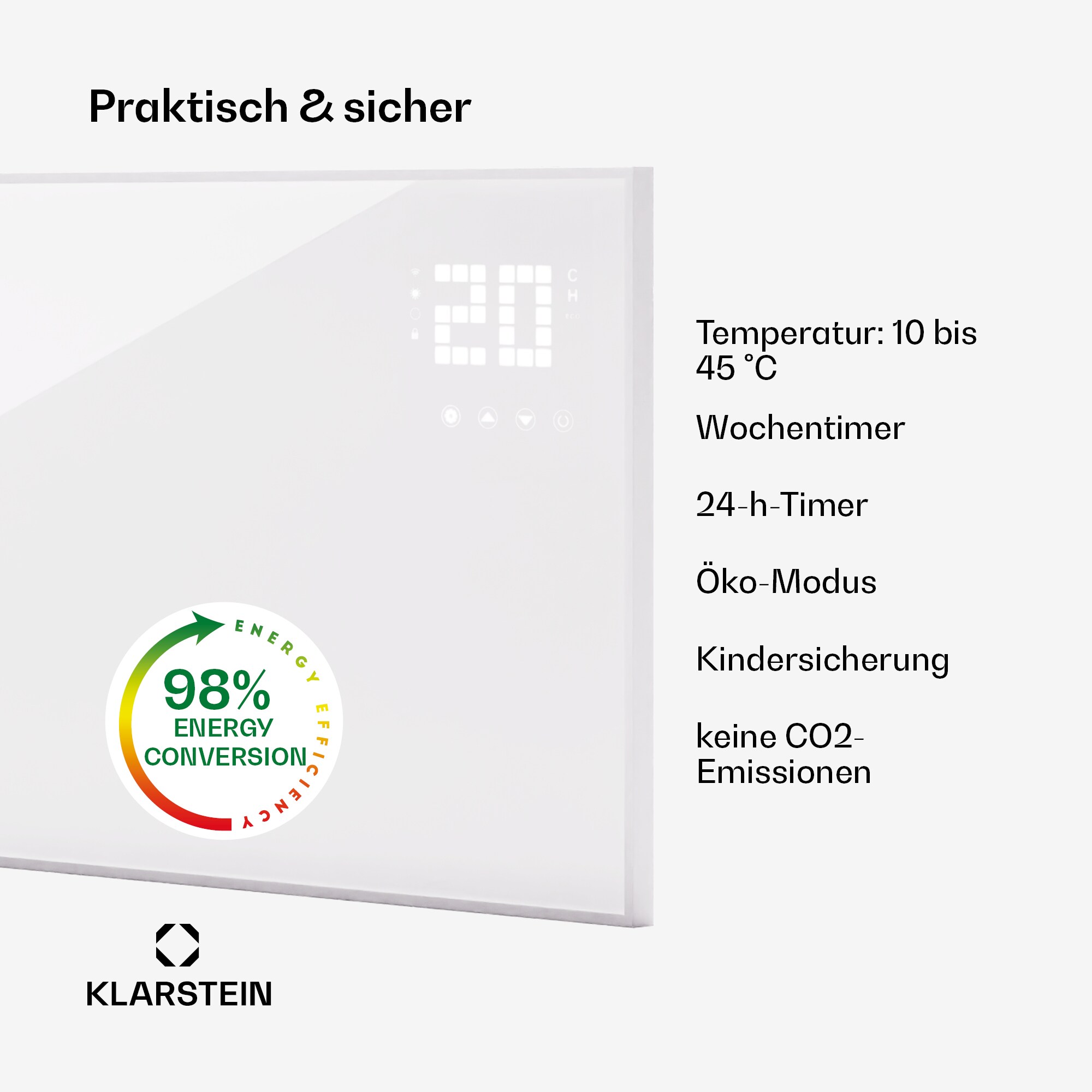 Wonderwall Smart Bornholm Infrarotheizung 100x55cm App 480W