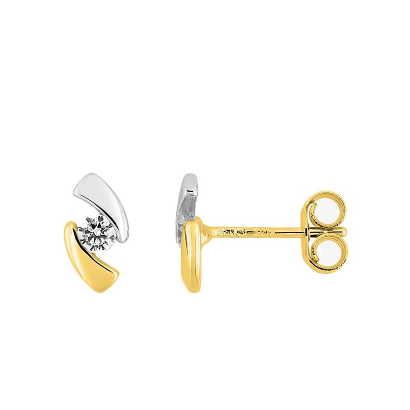 Boucles d'oreilles femme - Oxyde de zirconium - Or 9 Carats