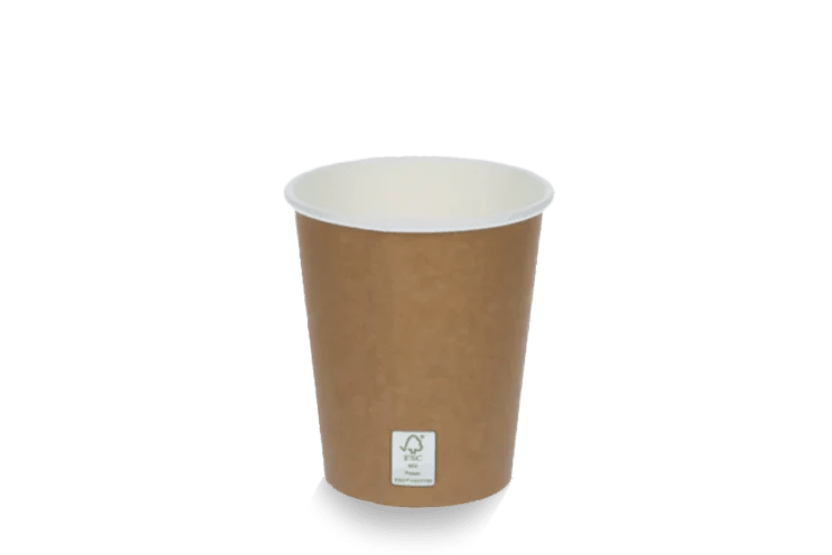 Kartonnen koffiebeker 230cc 8oz Ø80mm FSC®Mix kraft bruin