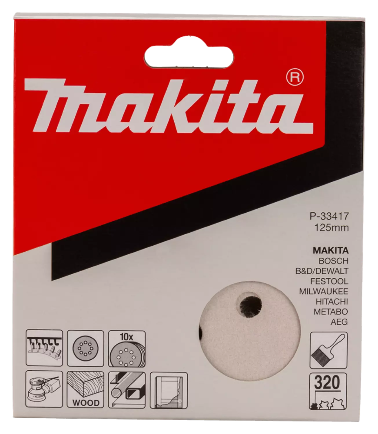 Makita P-33417 Schuurschijf White - K320 - 125mm (10st)