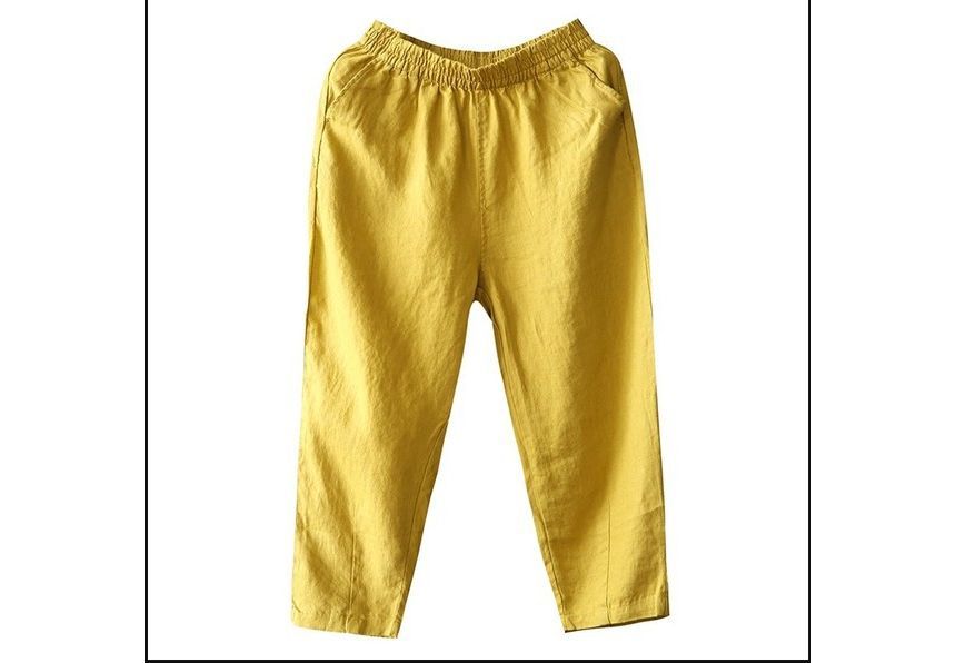Supernova - Effen cropped harembroek met trekkoord in de taille