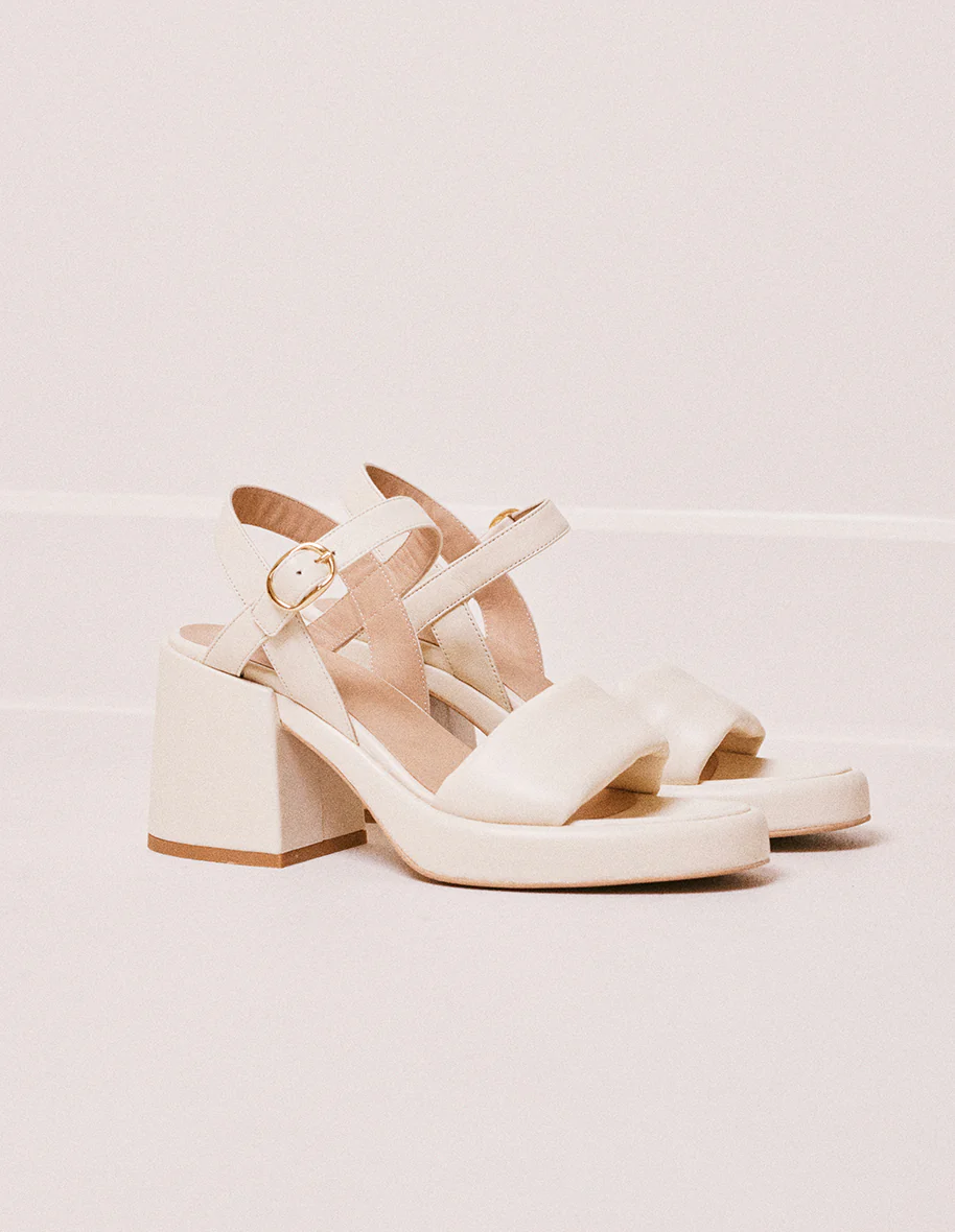 Sandales à talons Rachelle - Cuir écru