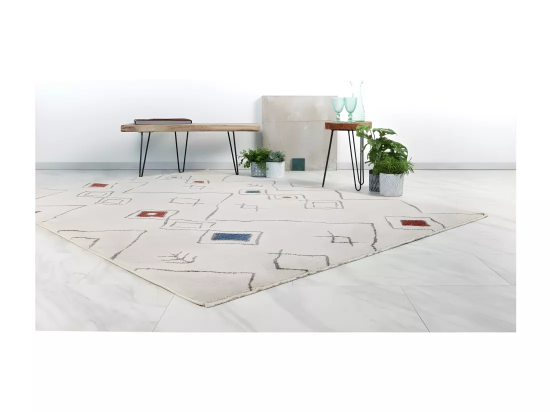 Tapis 230x160cm, design A305R coloris multicolore - Confort et élégance pour votre intérieur
