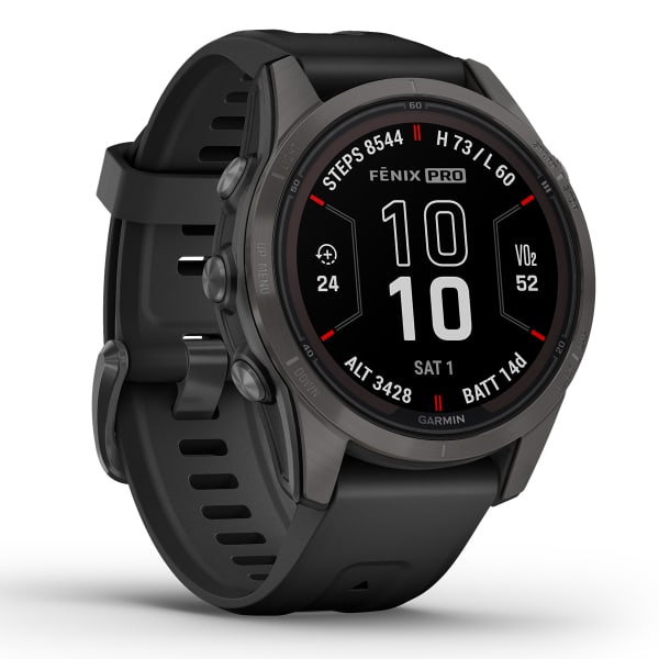 Montre cardio GPS GARMIN FENIX 7S PRO SAPPHIRE SOLAR SAPPHIRE SOLAR/CARBON GREY DLC TITANE/BLACK