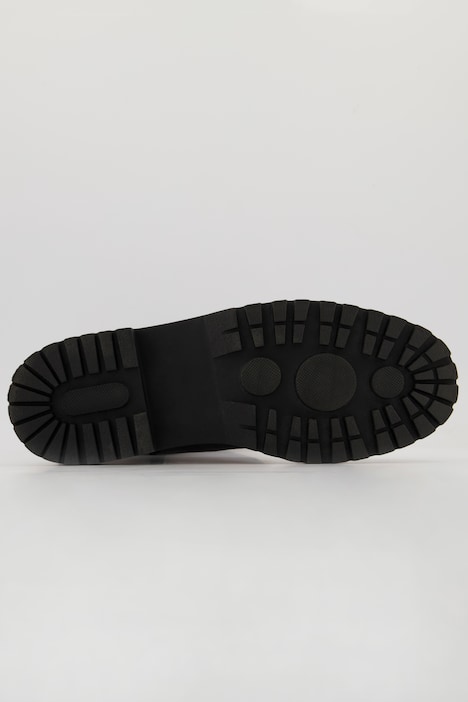 Lederstiefel, XXL-Schaft, Elastikeinsatz, Weite H
