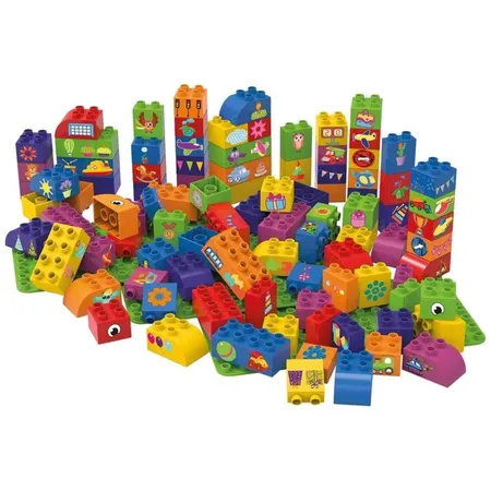 BIOBUDDI Lernbausteine Set 97 Klemmbausteine mit 3 Grundplatten