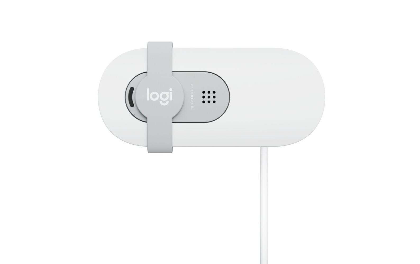 Brio 100 WeissFull HD-Webcam mit integrierter Abdeckblende