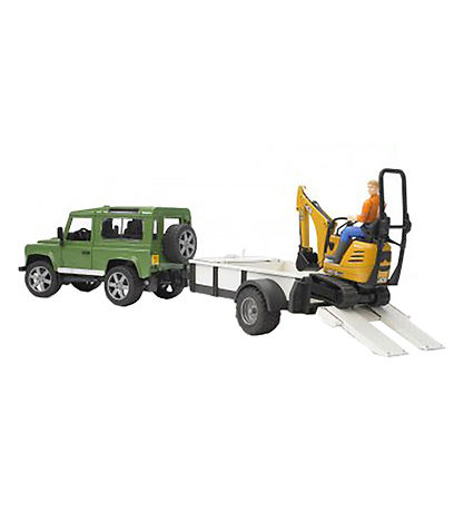 Bruder Auto - Land Rover Defender und JCB Bagger m. fährt - 025