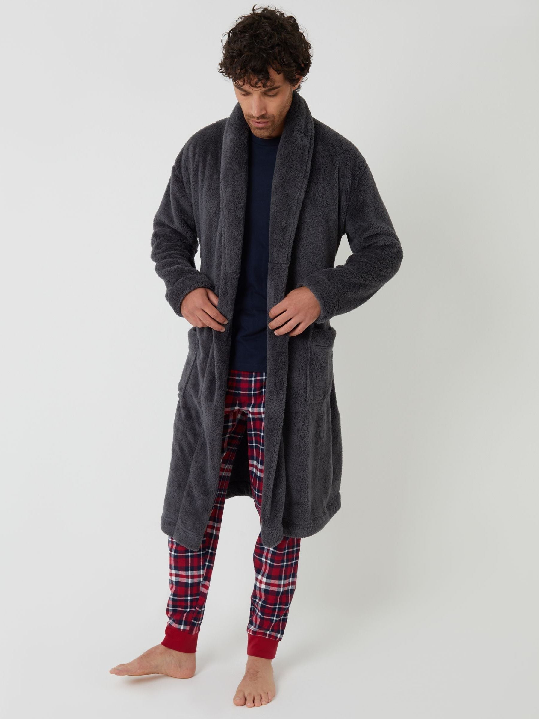 Grijs - Threadbare Cosy Borg Dressing Gown