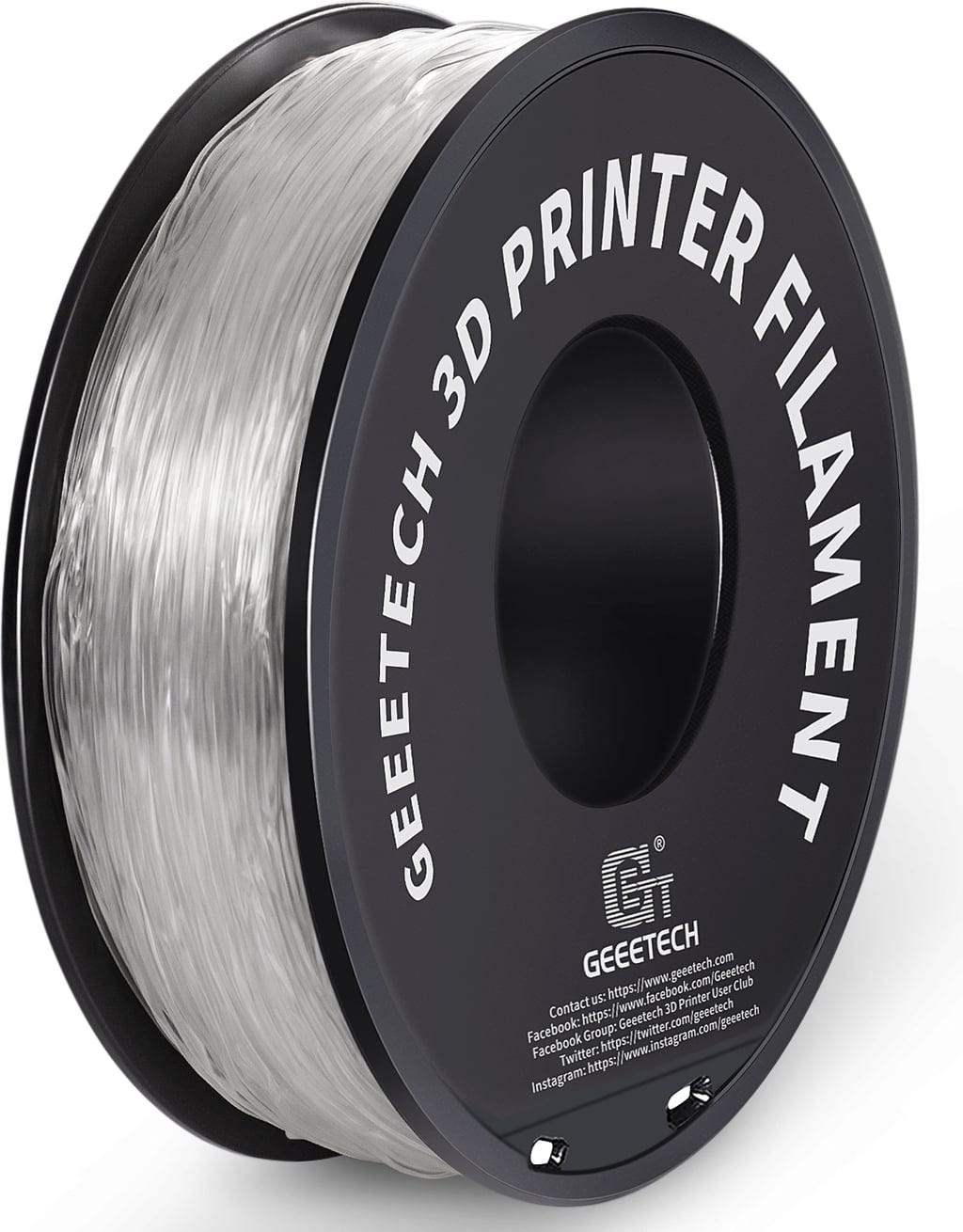 GEEETECH  TPU Transparent, 1,75 mm / 1000 g    Weiches TPU-Material mit hoher Flexibilität & Belastbarkeit in Transparent